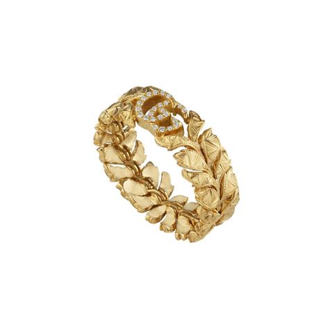 anello gucci flora|Anello Gucci Flora 18 carati con pavé di diamanti.